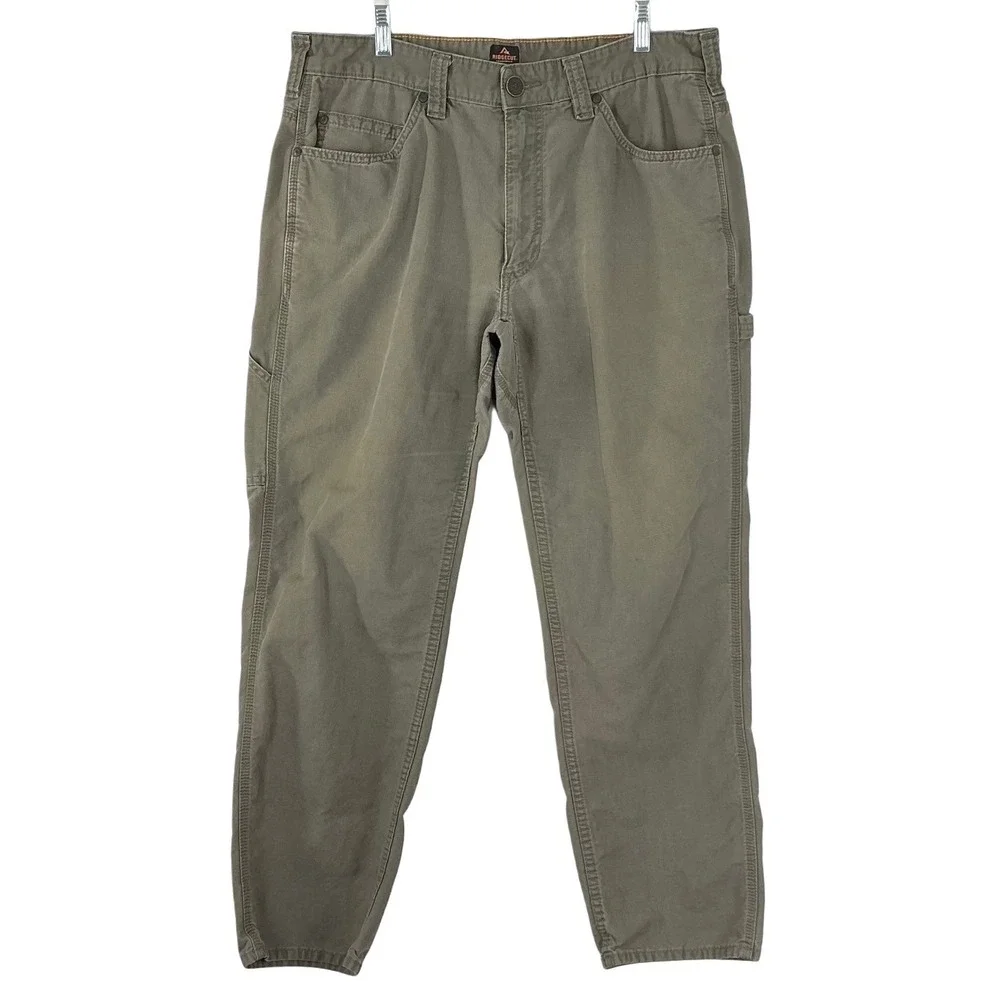 Ridgecut Toughwear Men's Size‎ 36x32 Canvas Cargo Pants Olive Utility Workwear